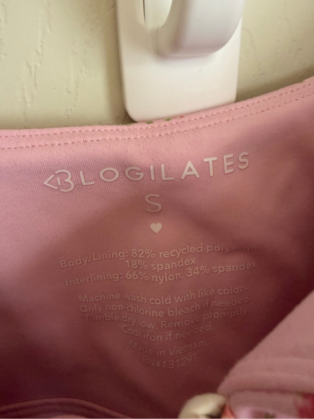 Blogilates Pink Floral Ruffle Tie-Front Tank Top - Picture 2 of 3